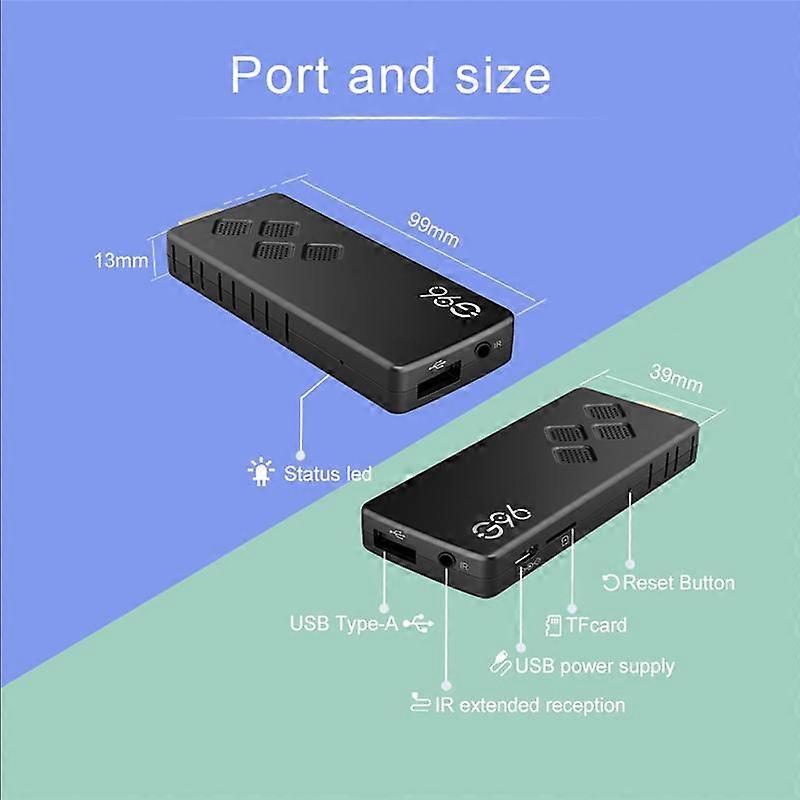 Clé TV 2 Go + 8 Go Bluetooth Voice Android 10 Smart TV Box 2,4 G et 5 G Wi-Fi Décodeur Lecteur multimédia