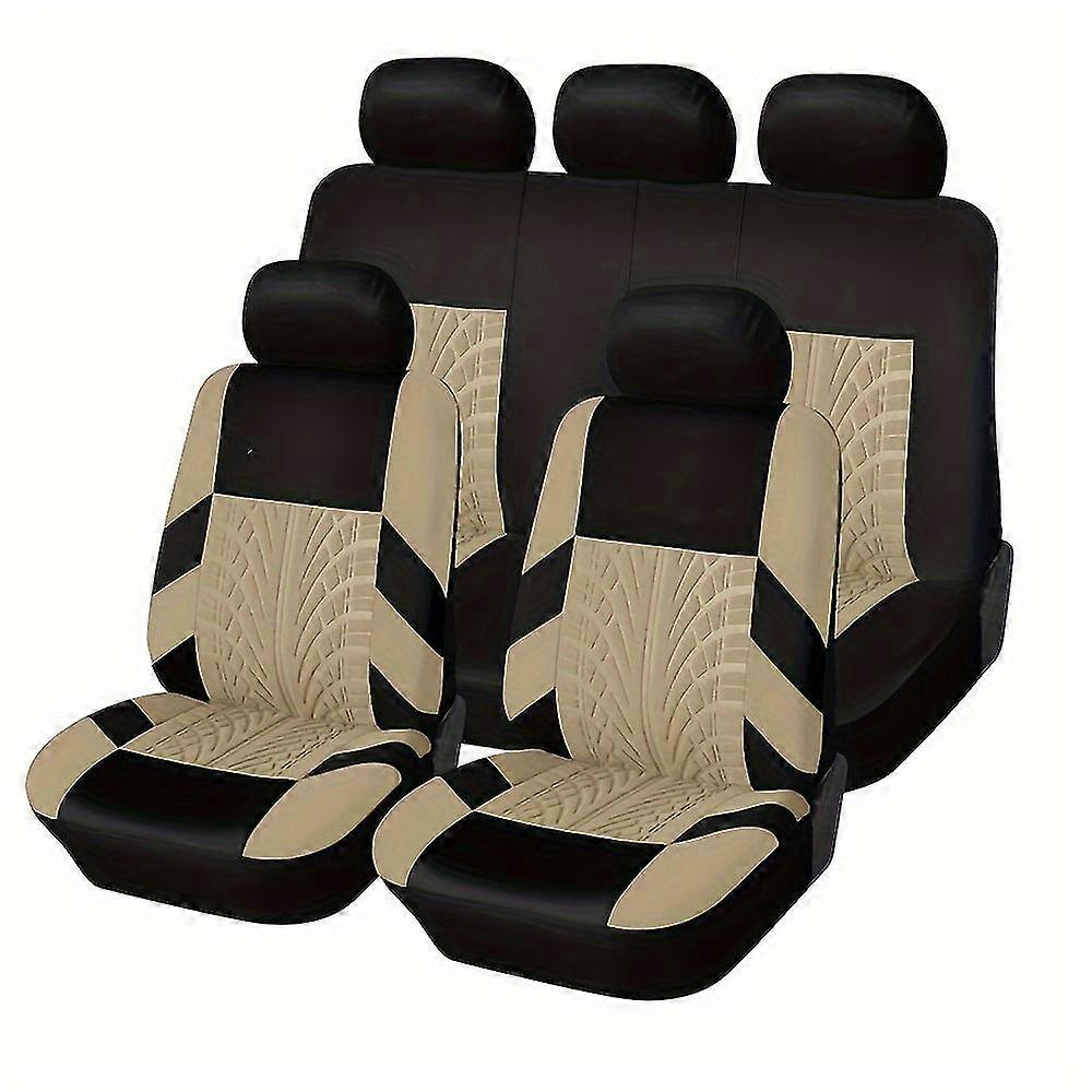 Nueva funda de asiento de automóvil Juego completo Delantero dividido Banco trasero cómodo aplicable al automóvil Tela universal SUV Sedán Camión Interior del automóvil