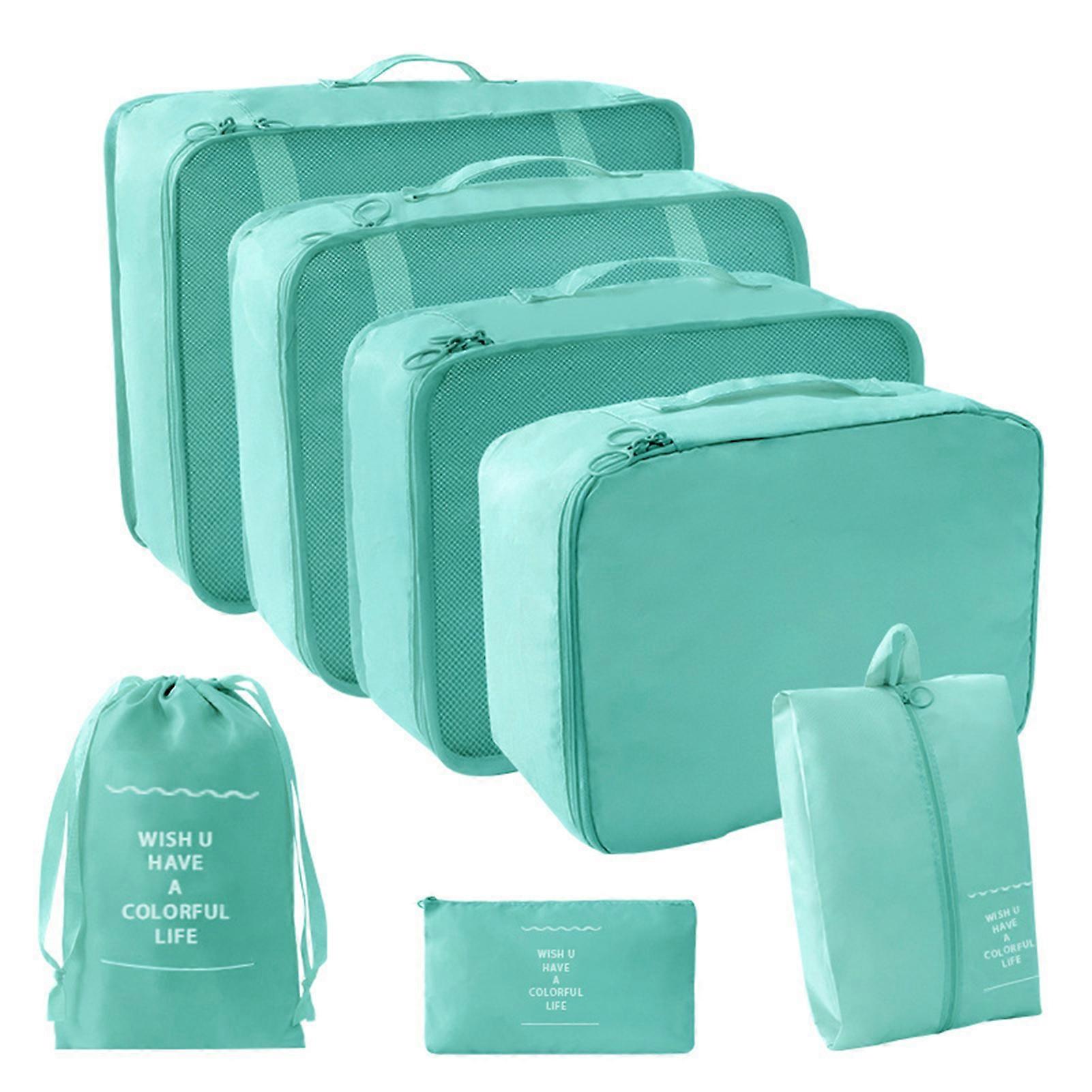 7PCS Solid-Color Travel Storage Bag Set Large Capacity Travel Finishing Bag for Business Trip