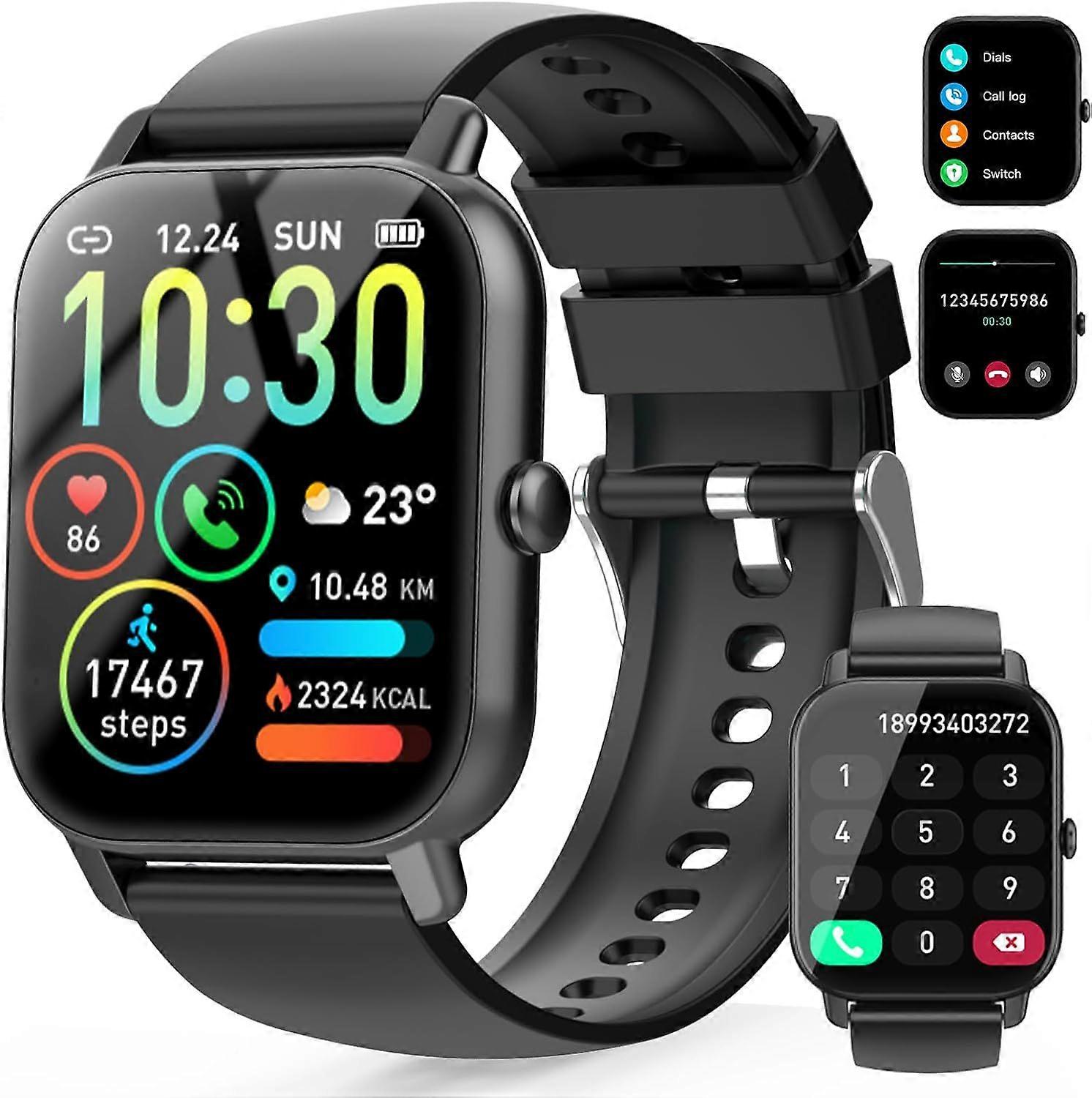 Reloj Intelligente Hombre Mujer in Llamada Bluetooth, 1,85" Smartwatch in 112 Modos Deportivos, Monitoring Ritmo Cardaco and Sueo, Impermeable IP68 Pu
