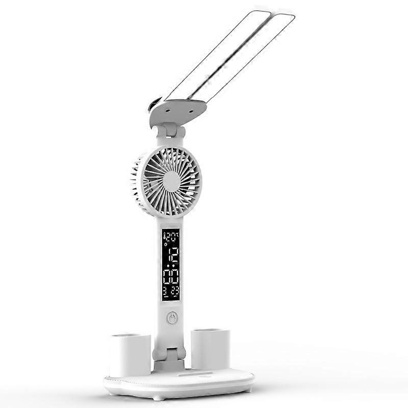 Double Head Lighting LED Fan Desk Lamp USB Plug Power