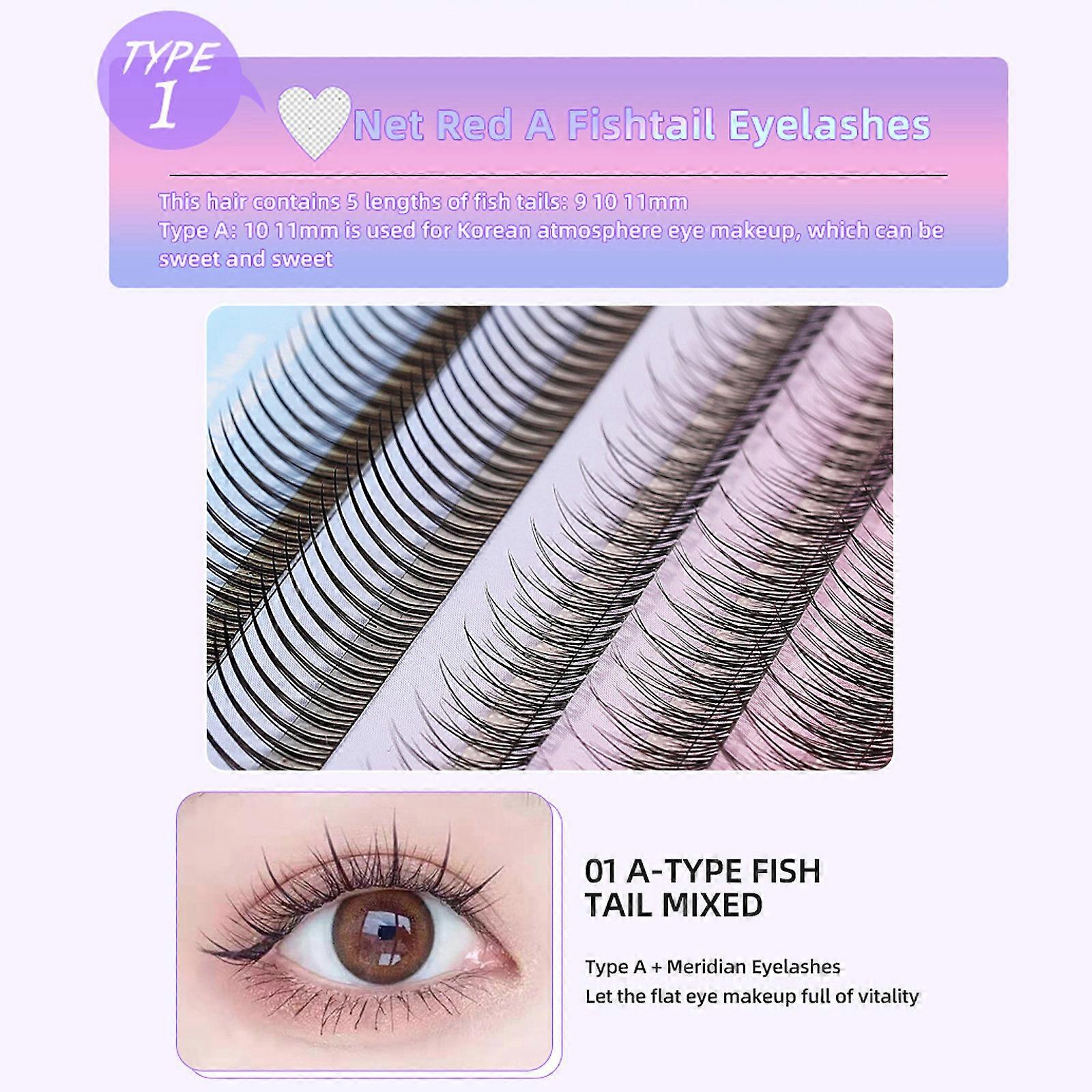 Five Rows Of Mixed Natural False Eyelashes Self-grafting False Eyelashes