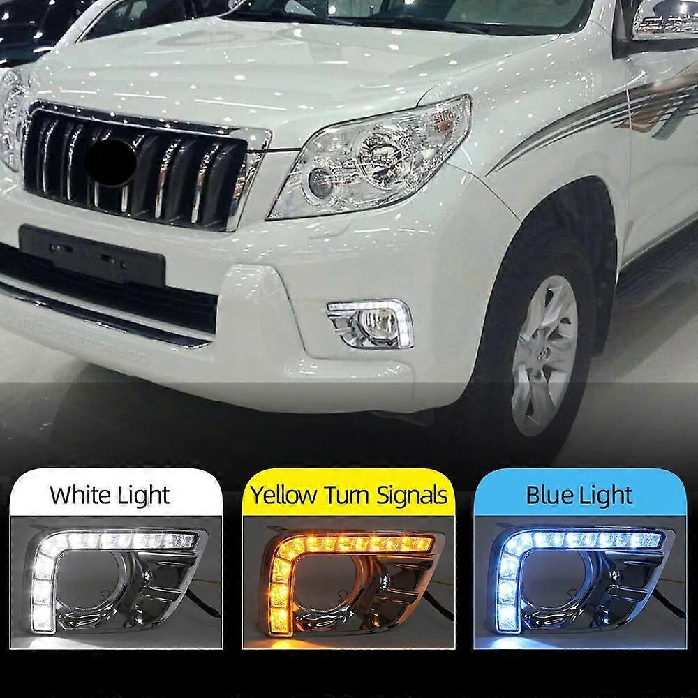 CSCSNL 1Set Auto Light For Toyota Prado FJ150 LC150 2010 2011 2013 For Land Cruiser 2700 LED DRL Daytime Running Lights Fog Lamp