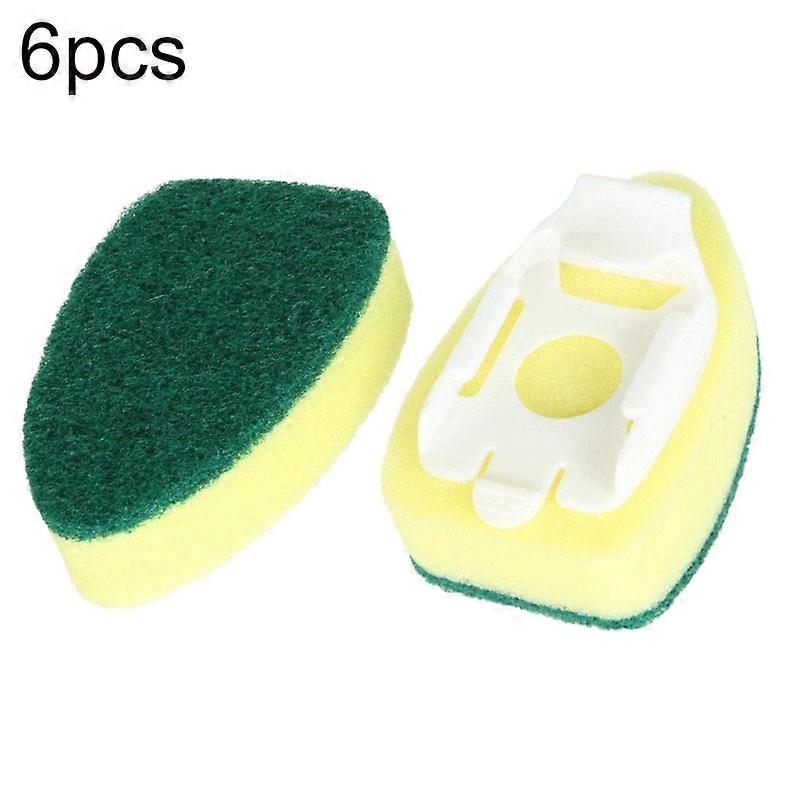 6Pcs Non Scratch Automatic Refill Liquid Brush Scrubber Sponge Head Replacement KAESI
