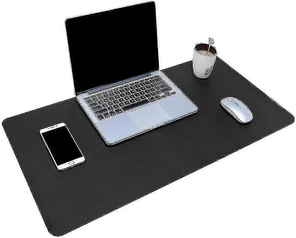 Multifunctional Leather Computer Office Writing Desk Mat Extended Gaming , Non-slip Waterproof Dual-side Use Desk Protector, 31.5'' X 15.7''black