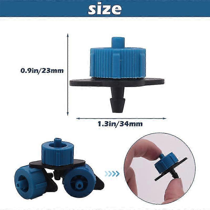 80pcs Pressure Compensating Drip Emitters Adjustable Irrigation Drippers 2 Gph Drip Irrigation Mini