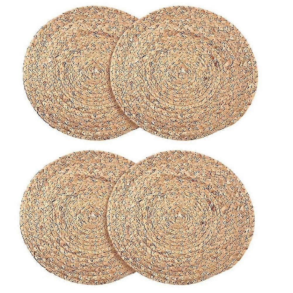 4pcs Straw Placemat Cucurbits Pot Mats Dining Table Mats Home Mats