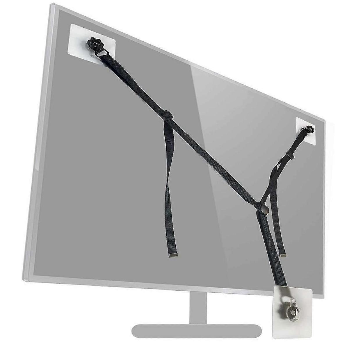 1pcs Adjustable Anti-Tip Safety Straps for Flat Screen TV without Drilling
