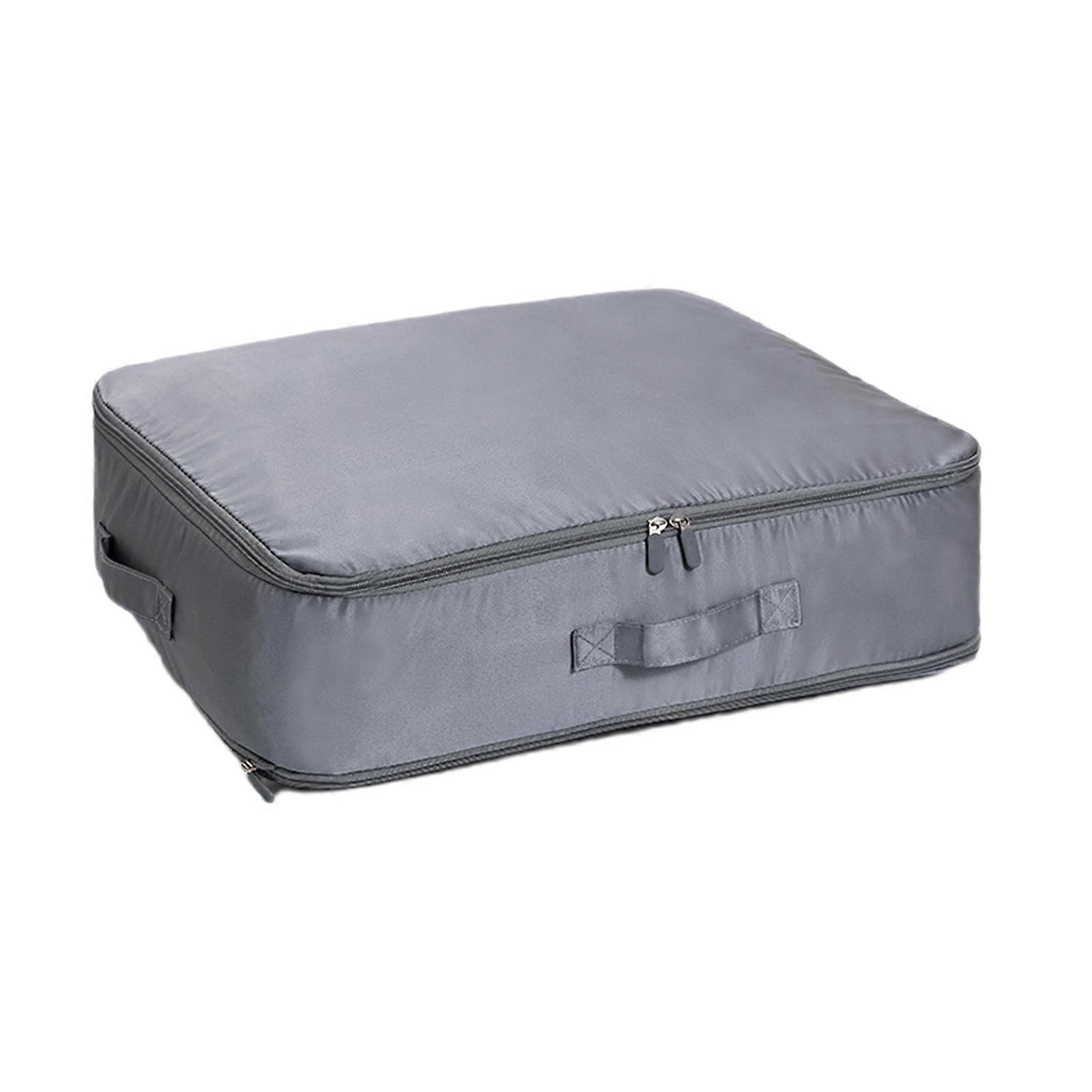 Self Compression Organizer Storage Tote Bag with Handle Zipper Closure Large Capacity Easy Access Clothes Blankets Moving Organizer Bag