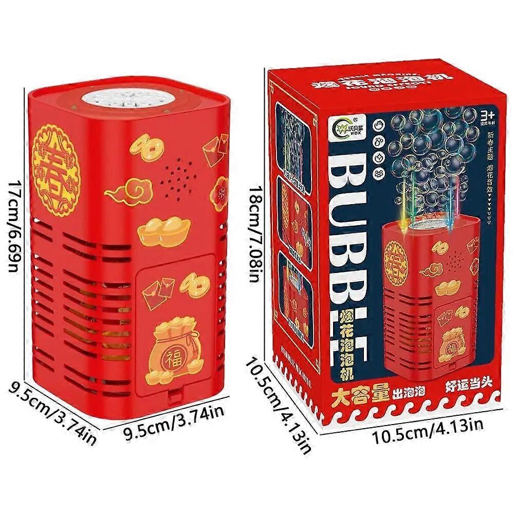 Automatic Bubble Maker 12 Hole Firework Bubble Machine With Music And Colorful Lights For Outdoor Activities New Year Gifts