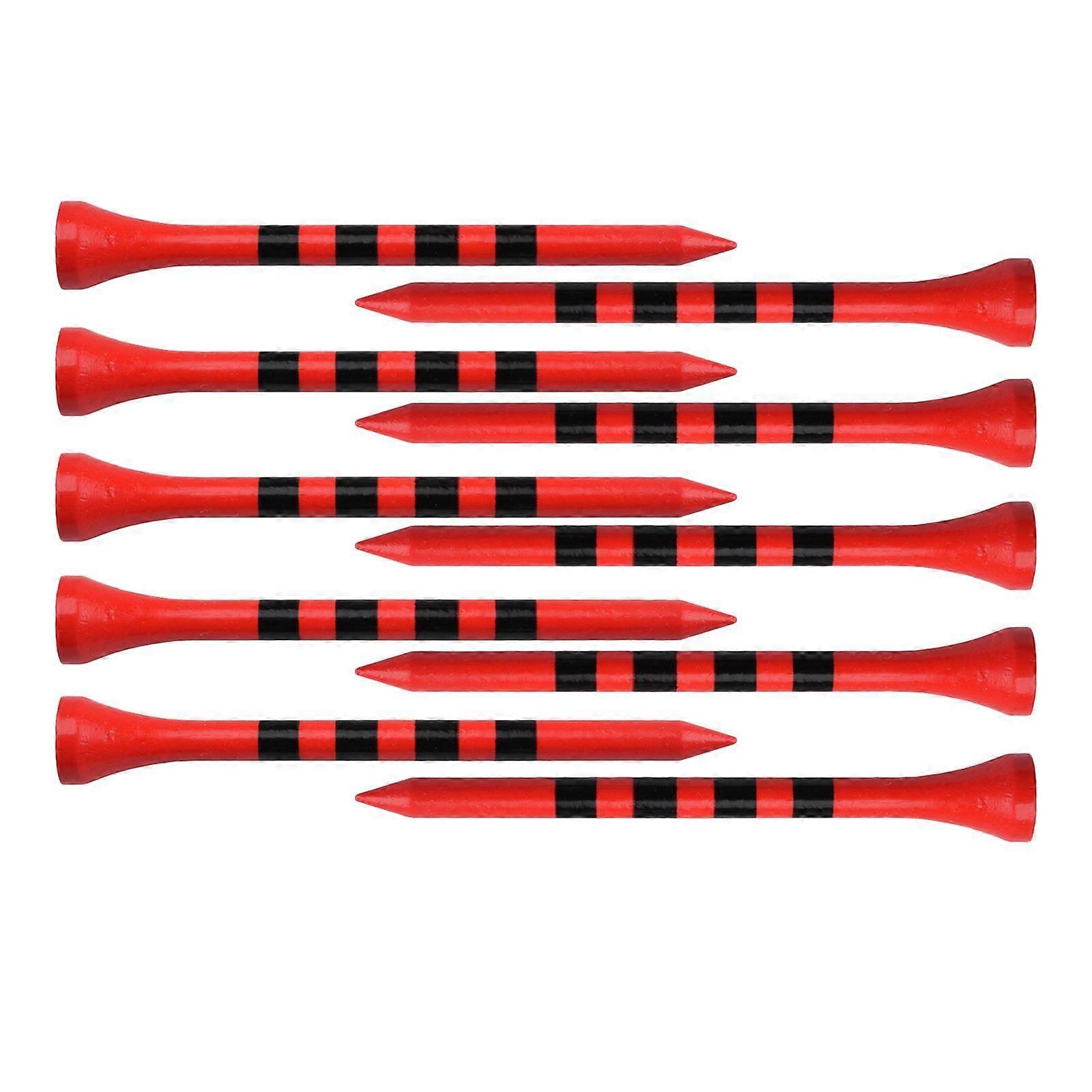 100pcs Bamboo Golf Tees Stripe Mark Scale High Performance 83mm Red