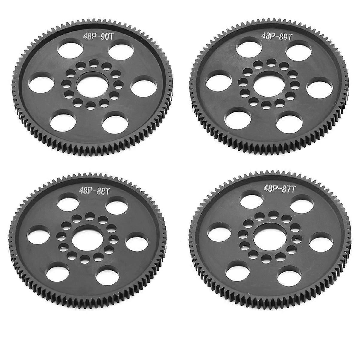 4PCS 48Pスパーギアメインギア87T + 88T + 89T + 90T 3Racing S XI XIS D4 D5 1/10 RCカーアップグレード用ユニバーサル