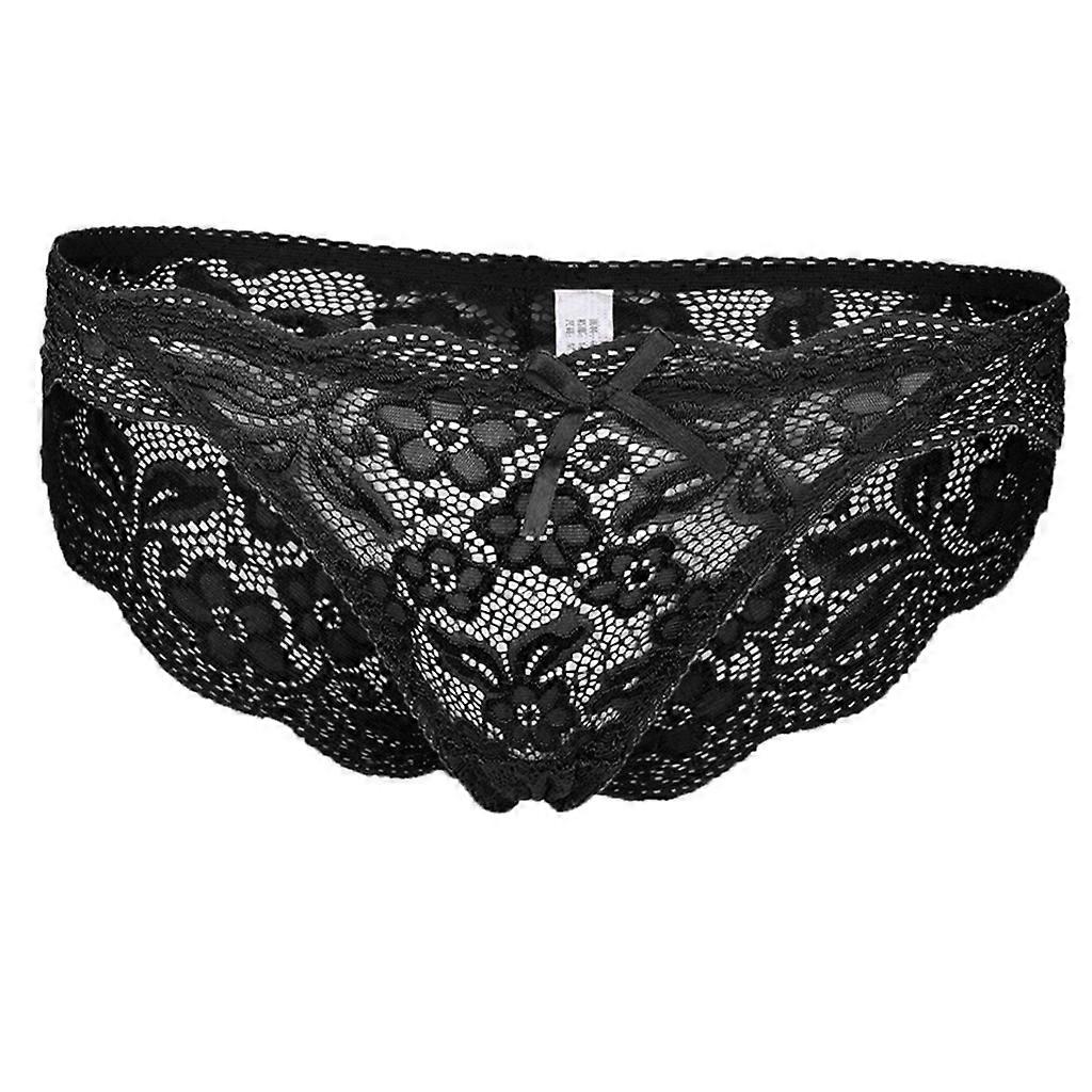 Slip da donna in pizzo L Nero