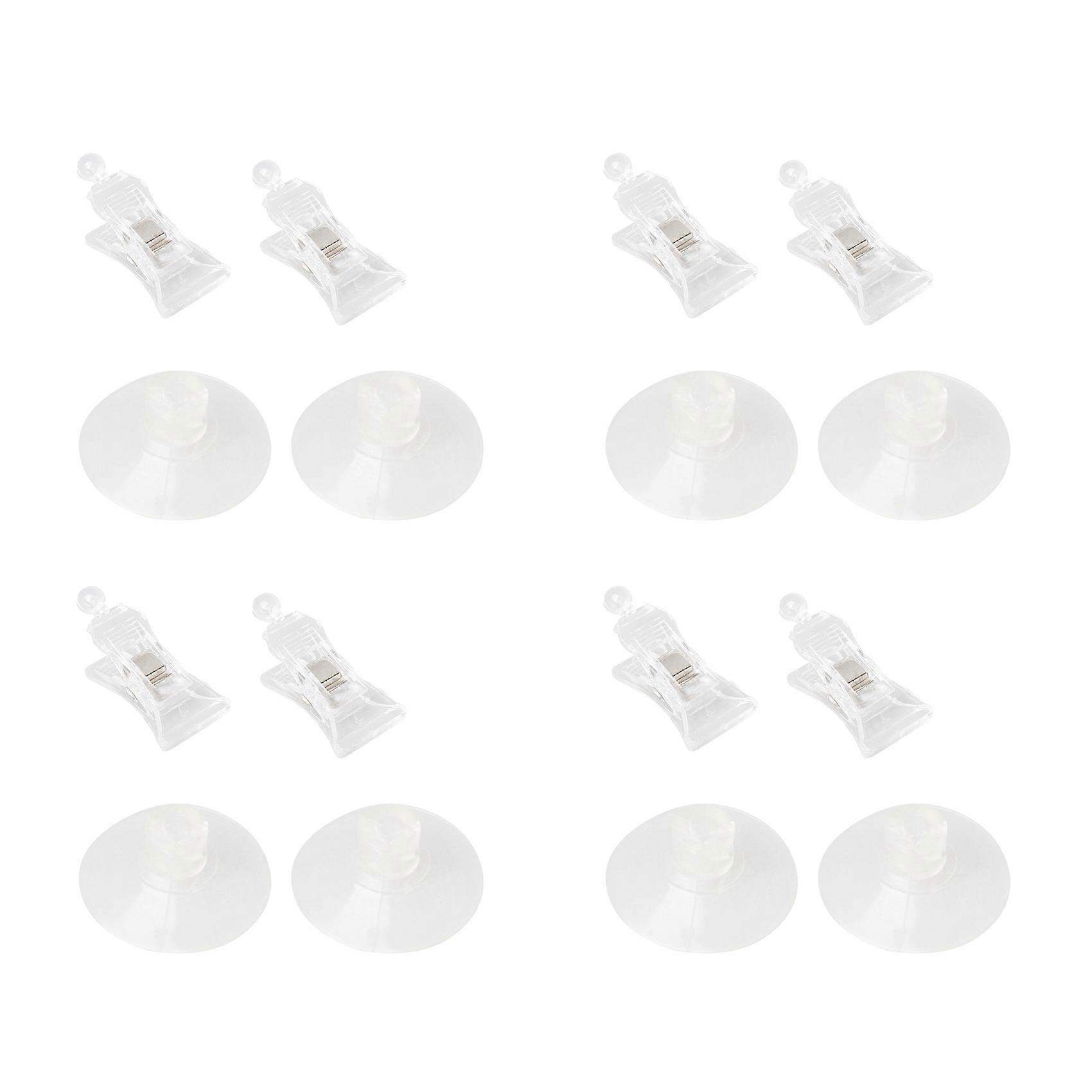 8 PCS 47mm Clear Plastic Wall Suction Cup Clip Clamp