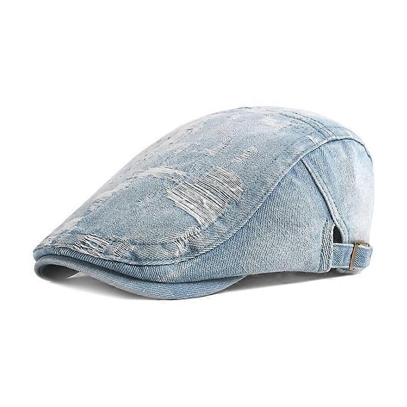 MIMIGO Men's Denim Newsboy Beret Hat Flat Ivy Gatsby Cabbie Driving Cap Hunting Berets Flat Caps for Spring and Autumn