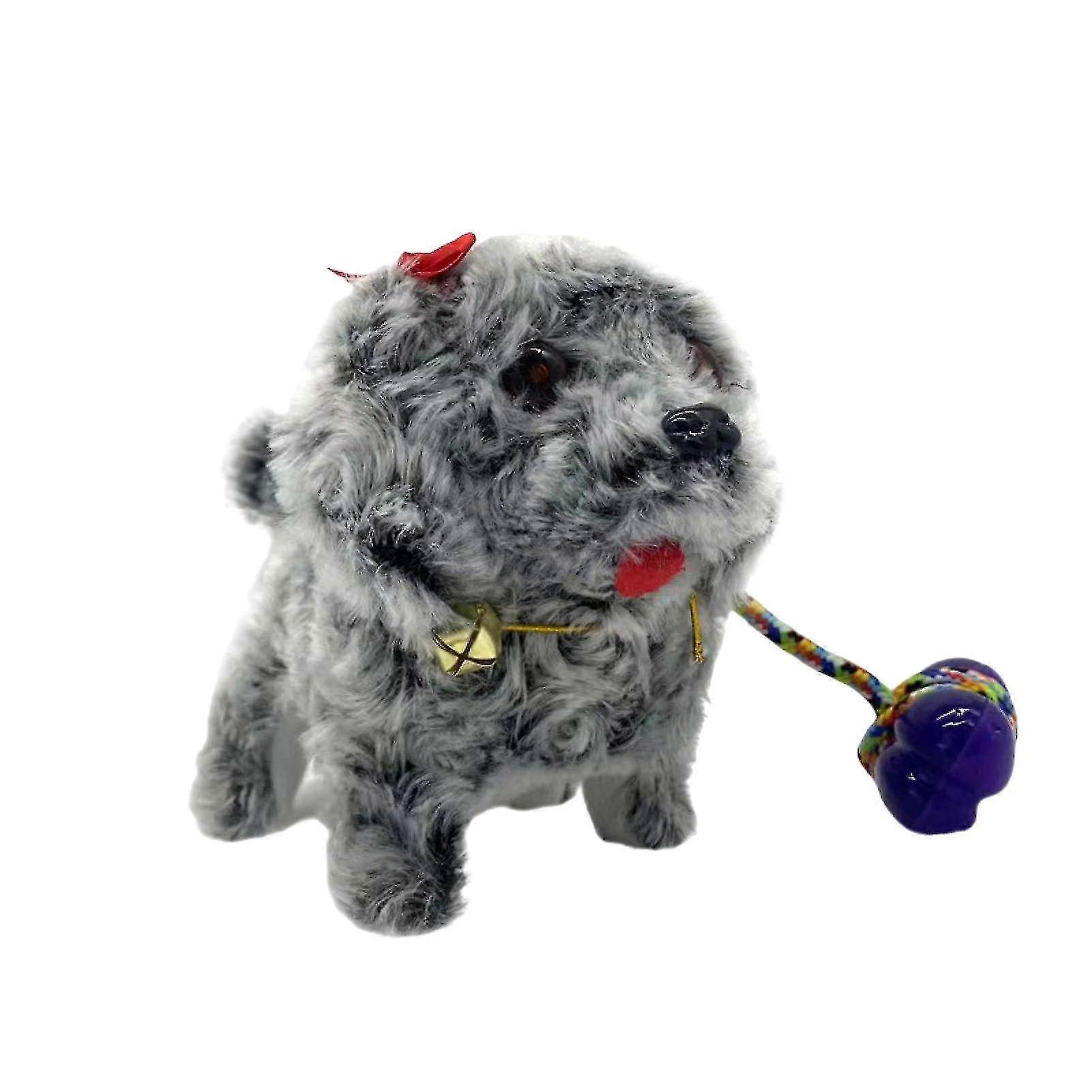 Electric Plush Dog With Traction Rope Tail Wagging Barking Walking Robot Dog Soothe Toy Lovely Simulation Pet Plush Puppy Electric Toy Boys Girl-yvan