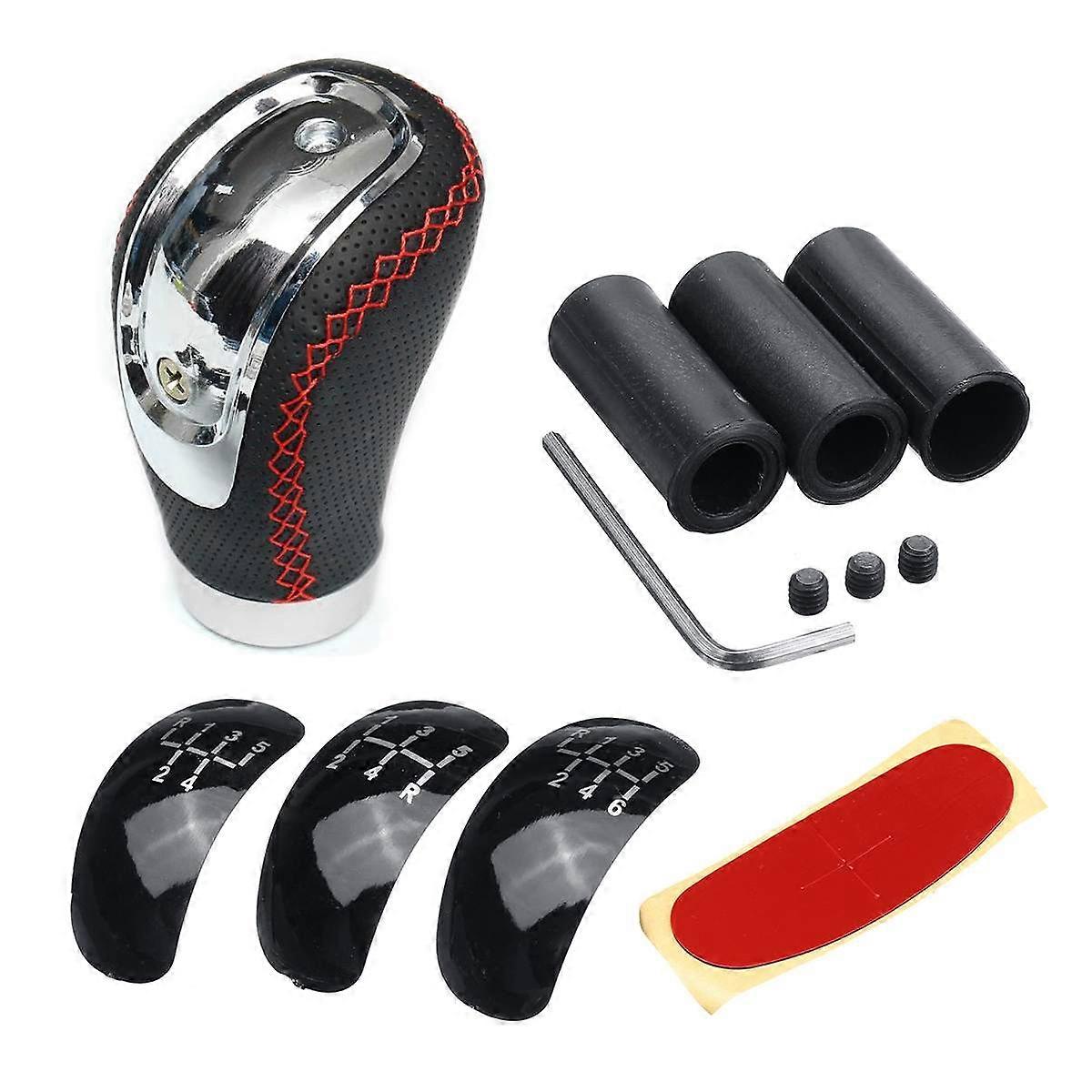 Universal 5/6 Speed MT Gear Shift Knob Shifter Lever Stick PU Leather Auto Accessories For All Manual Car-Type 1