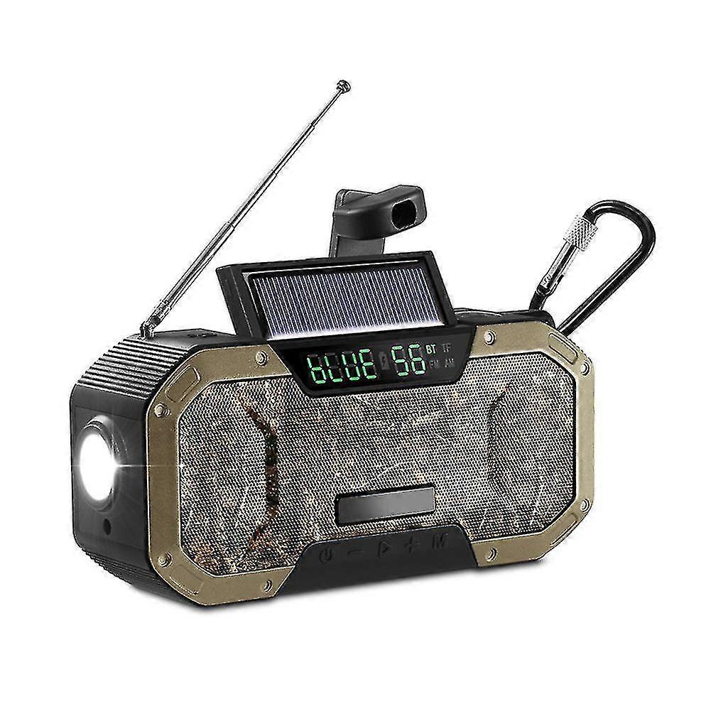 Ipx5 Multifunction Emergency Radio Solar Hand Crank Portable Am/fm/noaa Weather Radio With Led Flashlight Cell Phone Charger Sos