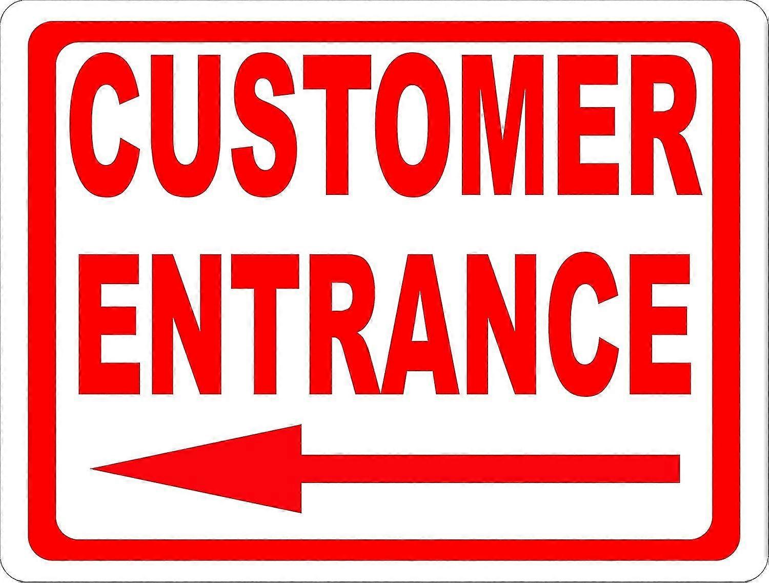 Entrada do cliente com sinal de seta para a esquerda. 8x12 polegadas OU 12x16 polegadas de metal. Modo 2726