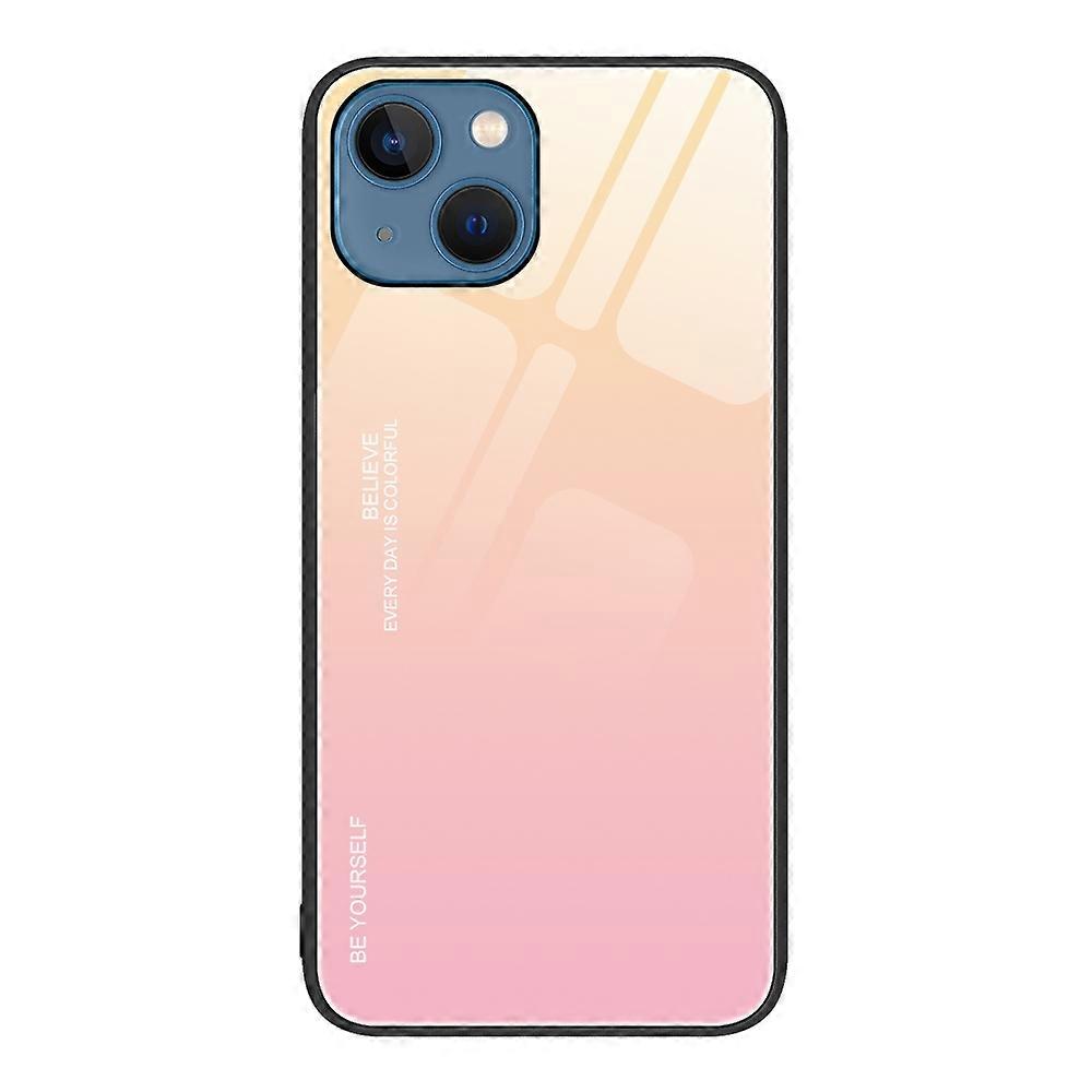 For iPhone 14 Plus Gradient Color Glass Case