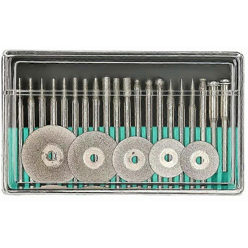Set of 25 mini milling cutters and milling discs for rotary tools, model making