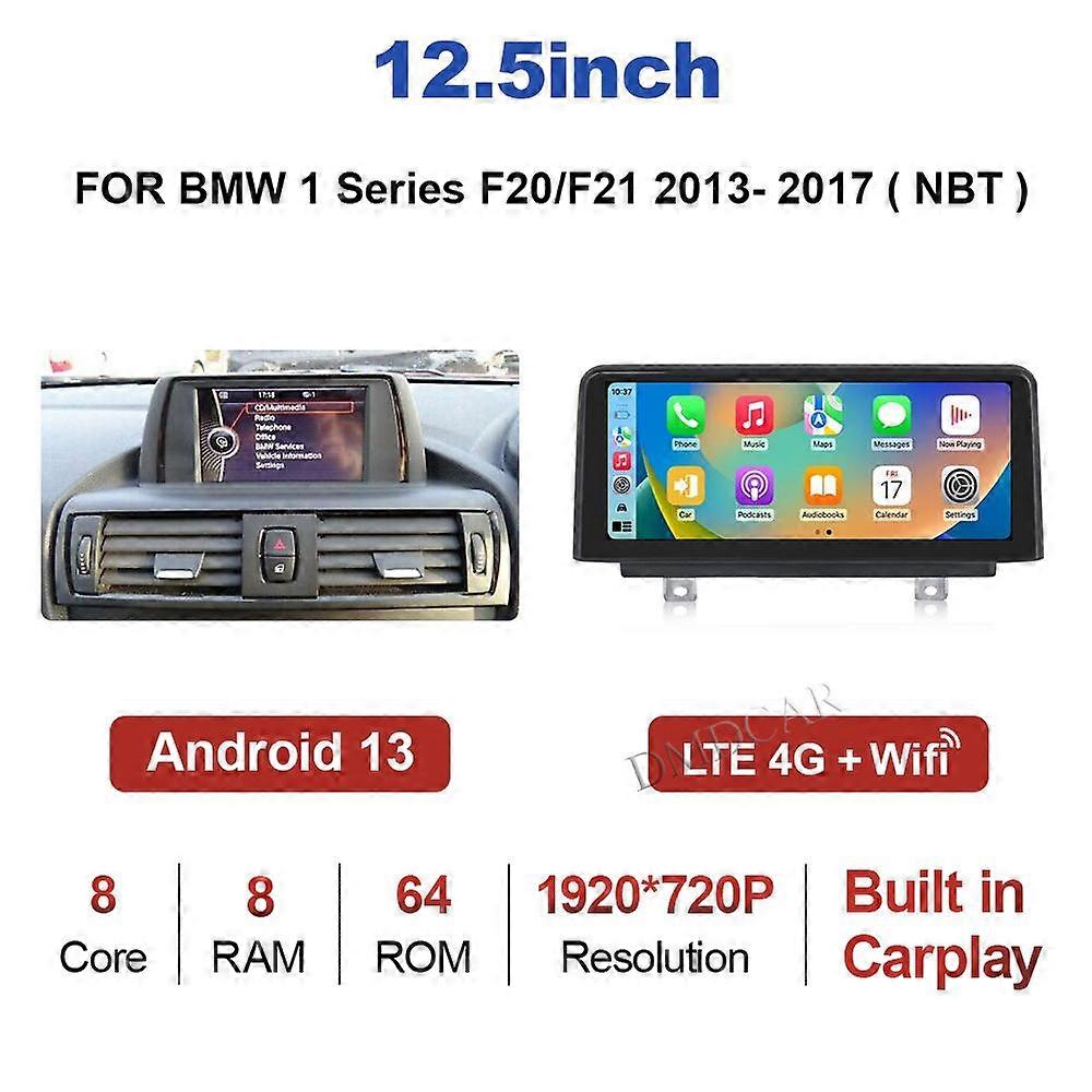 Android Auto ID8 Carplay Intelligent System For BMW 1 Series F20 F21 Car Video Players Central Multimedia GPS Navigation Screen