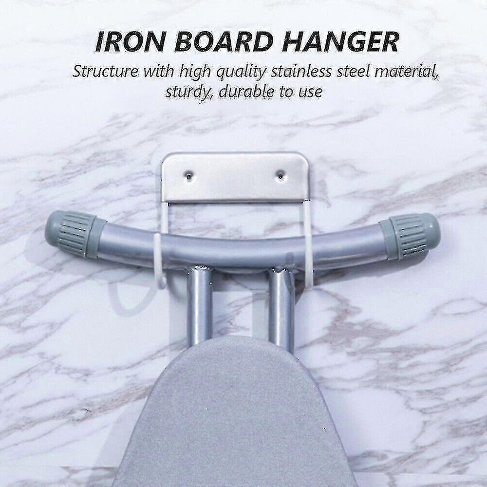 2pcs Ironing Board Hanger Iron Holder Rack Wall Door Holder Table Hooks