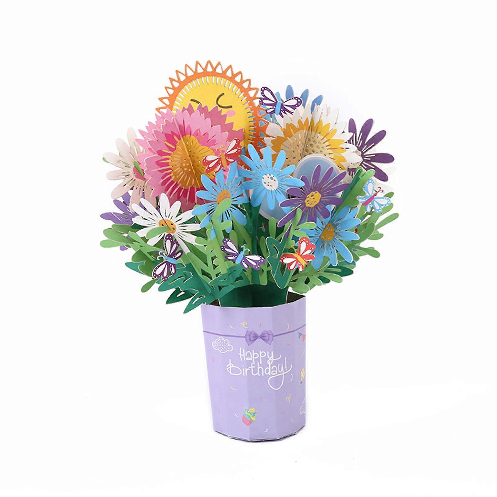 3D Forever Blumenstrauß Grußkarten Muttertagsgeschenk mit leerem Notizkartenumschlag