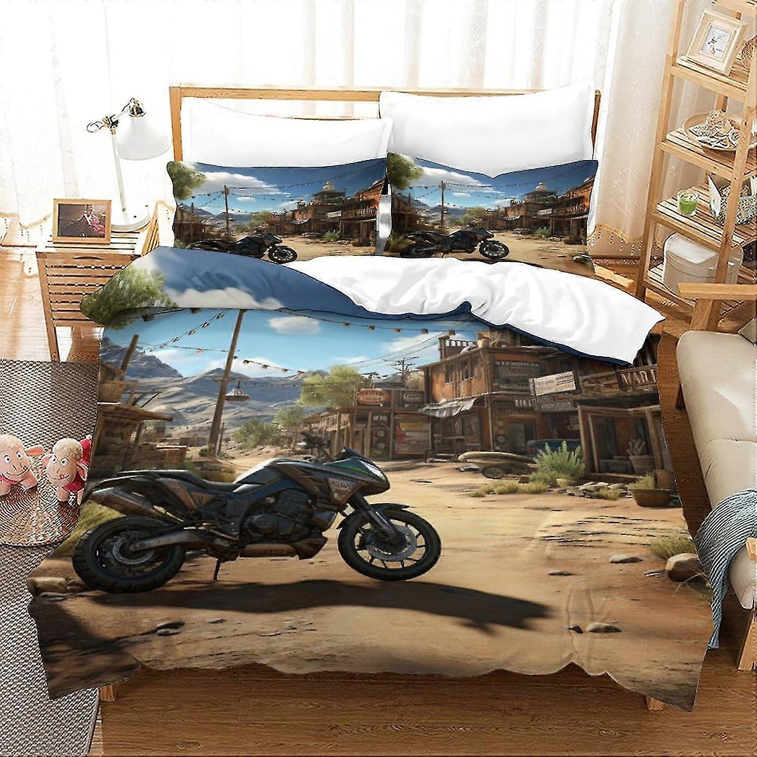 o3300 סדינים אופנועים ערכות כיסוי שמיכה מצעים לילדים קל משקל רך ונושם הדפסת תלת מימד כיסוי שמיכה קל משקל עם ציפית לילד