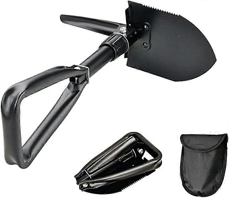 Mini Multi-Function Garden Folding Snow Shovel with Carrying Pouch Compact Lightweight Camping Tool Spade