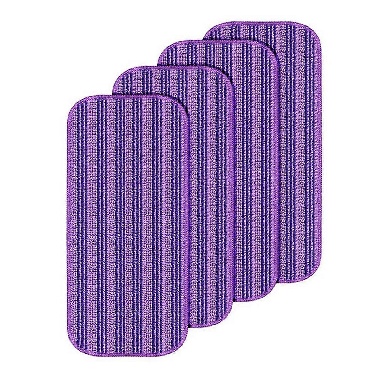 Reusable Mop Pads Compatible for Wet Jet, Wet Jet Pads Refills, Microfiber Replacement Pads 4 Pack Purple