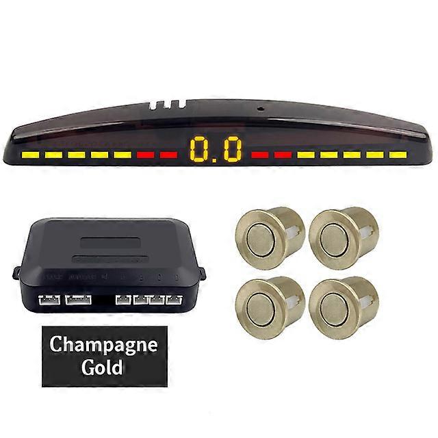 Car Led Parking Sensor Kit Universal 22mm 4 Sensors Buzzer Reverse Backup Radar Sound Alert Indicator System 8 Colors