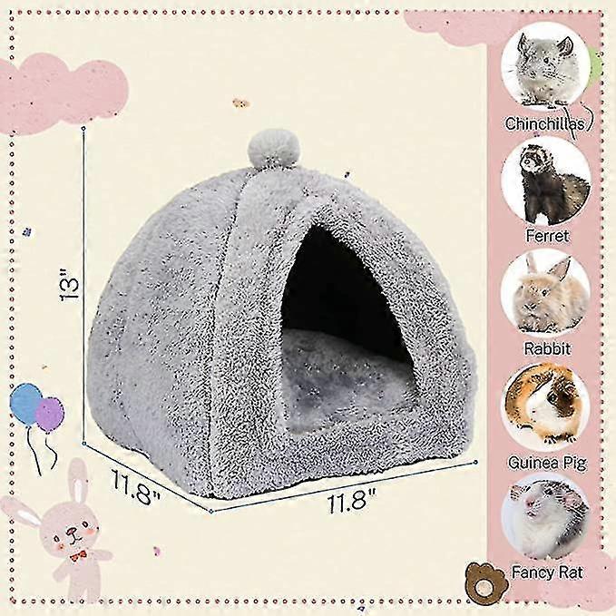 Ghyt Large Rabbit Cave Bed Bunny Warm Tent House Small Animal Triangle ...