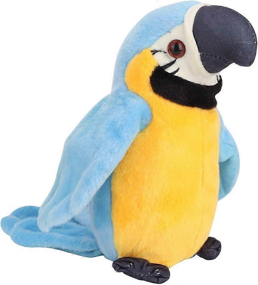 (Blue)Talking Parrot, Electric Talking Parrot Plush Toy Repeats What You Say