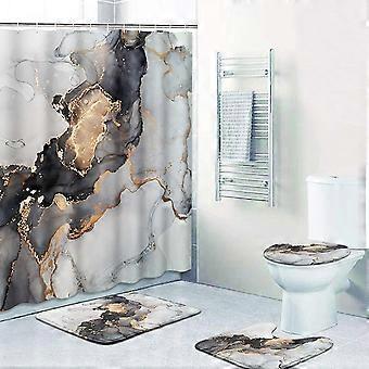 Set Di Tende Doccia In Marmo Astratto Con Texture Oro Motivo