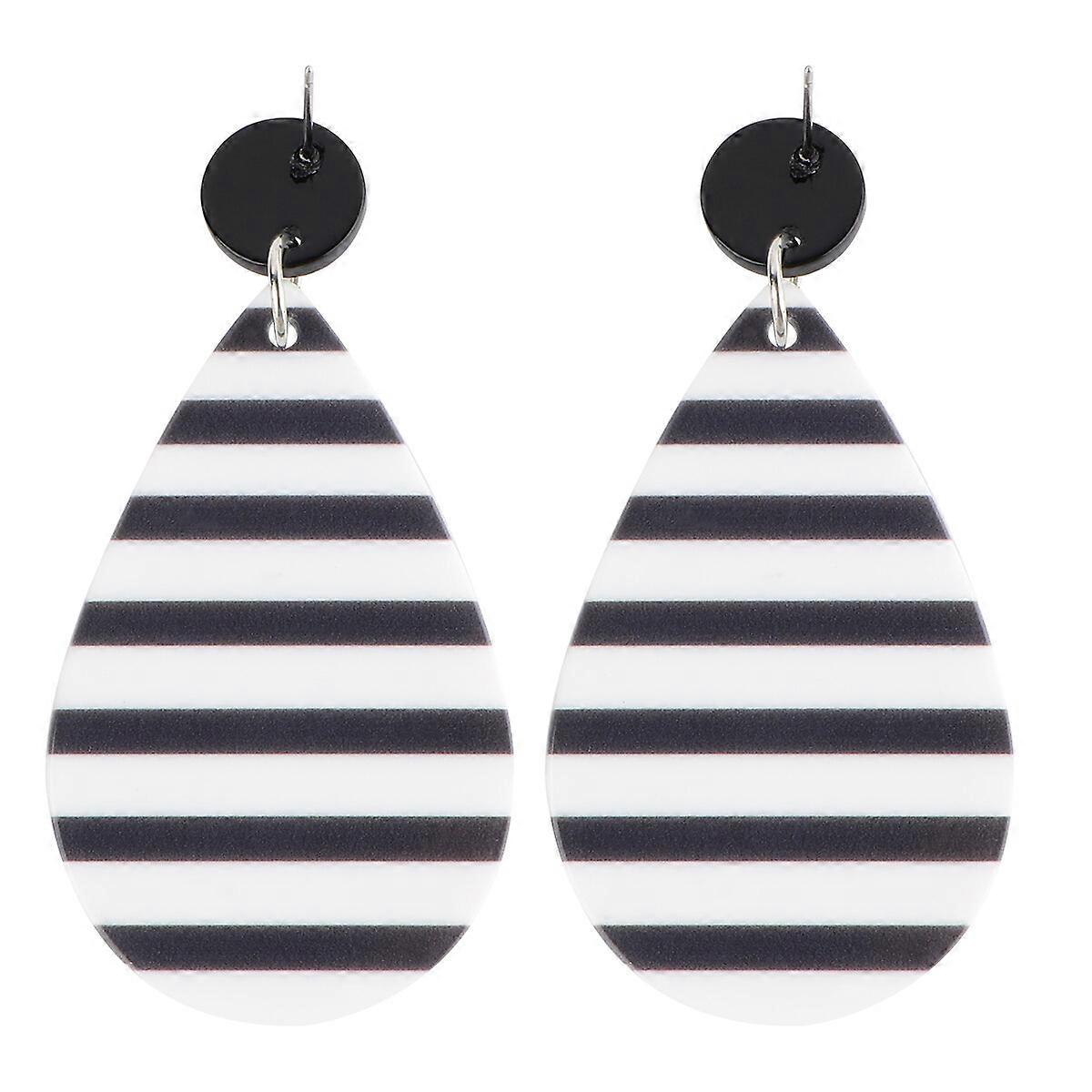 1Pair Star and Stripes Earring National Flag Earing American Flag Eardrop Earbob for Ladies (Red Blue)