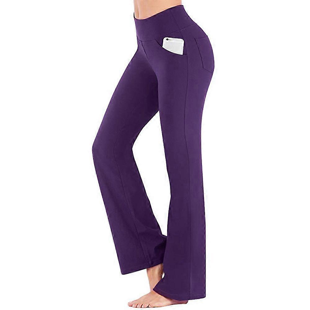 Women Fit & Flare Plain Soft Trouser Breathable Full Length Pants High Elastic Waist Bottoms Plus Size