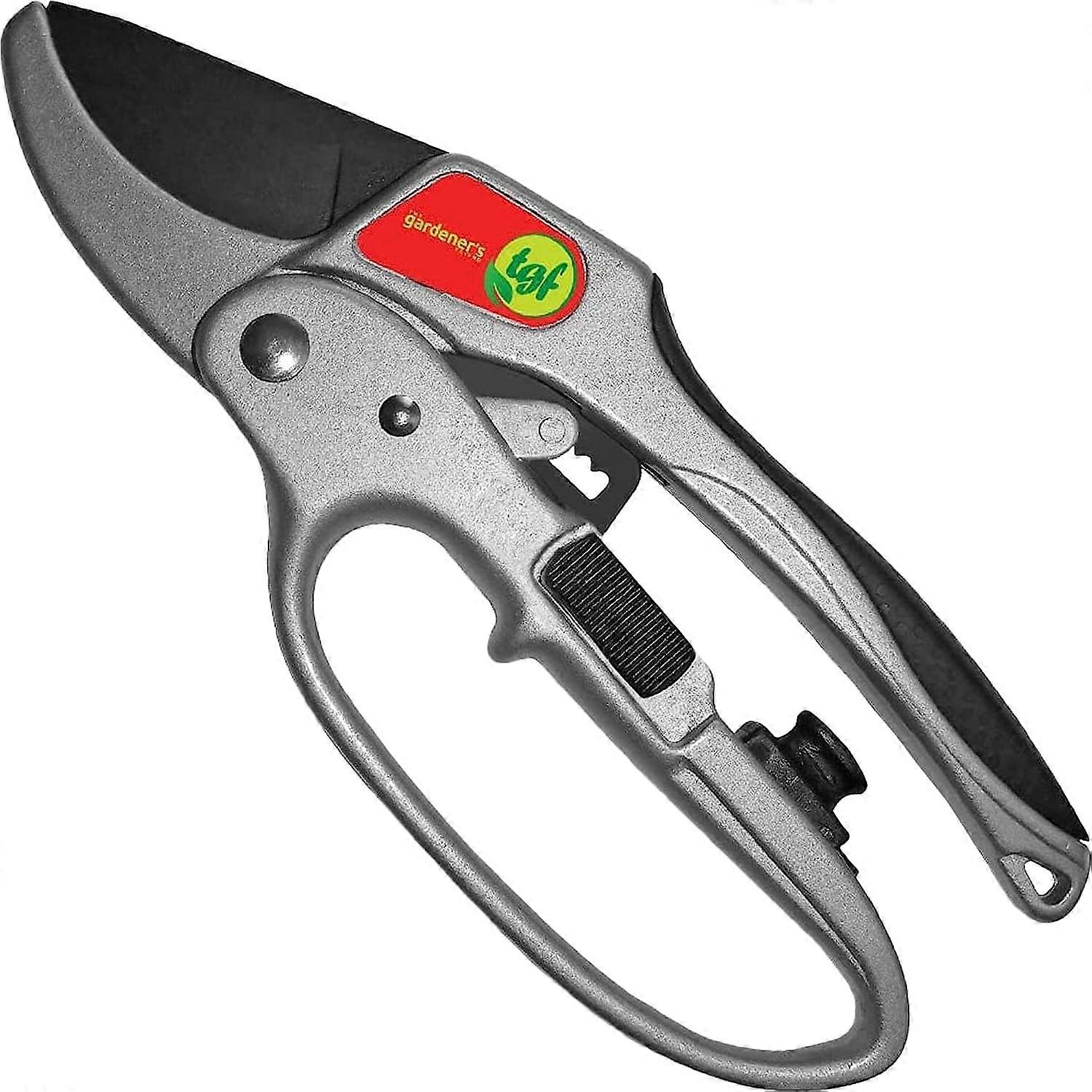 Pruning Shears Gardening Tool  Anvil Pruner Garden Shears with Assisted Action  Ratchet Pruners for Gardening with Heavy-Duty, Nonstick Steel Blade  G