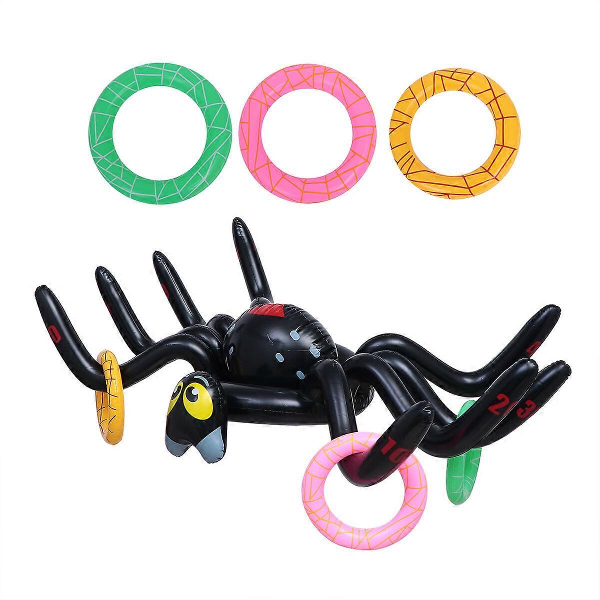 1 Set Ring Toss Game Toy Inflatable Toss Game Spider Toss Game for Halloween