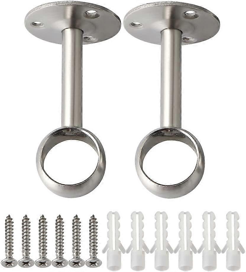 Curtain Rod Bracket Wardrobe Rod Bracket with Screws Ceiling Bracket Diameter 32mm, 2 Pcs32mm
