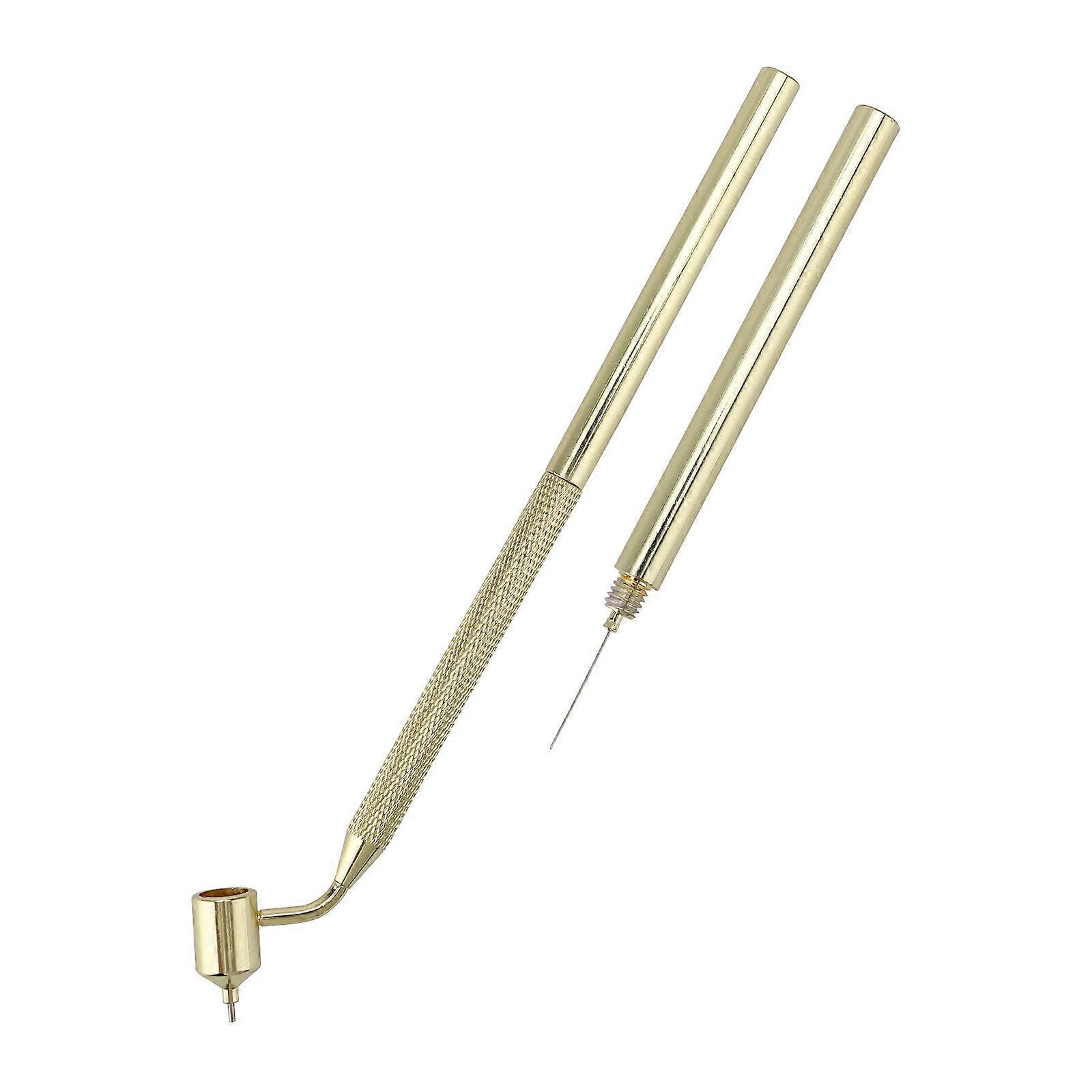 Metal Applicator Pen Precision Touch Up Paint Fine Lines 0.5mm / 0.7mm Golden Thin Line Liquid Writer