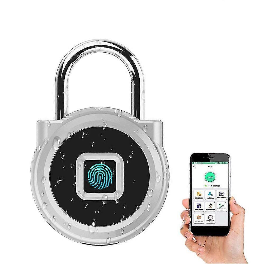 Gym Locker Padlock Fingerprint Or Remote Authorized Unlock Unlock Record Ip67 Waterproof