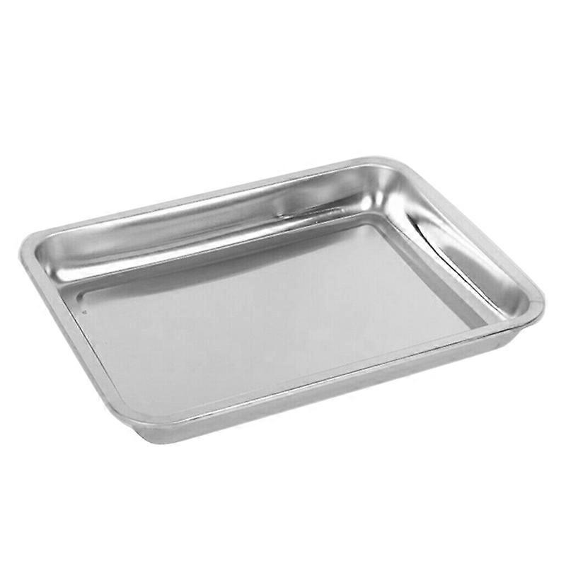 Stainless Steel Rectangular Grill Fish Baking Tray Plate Pan Kitchen Supply