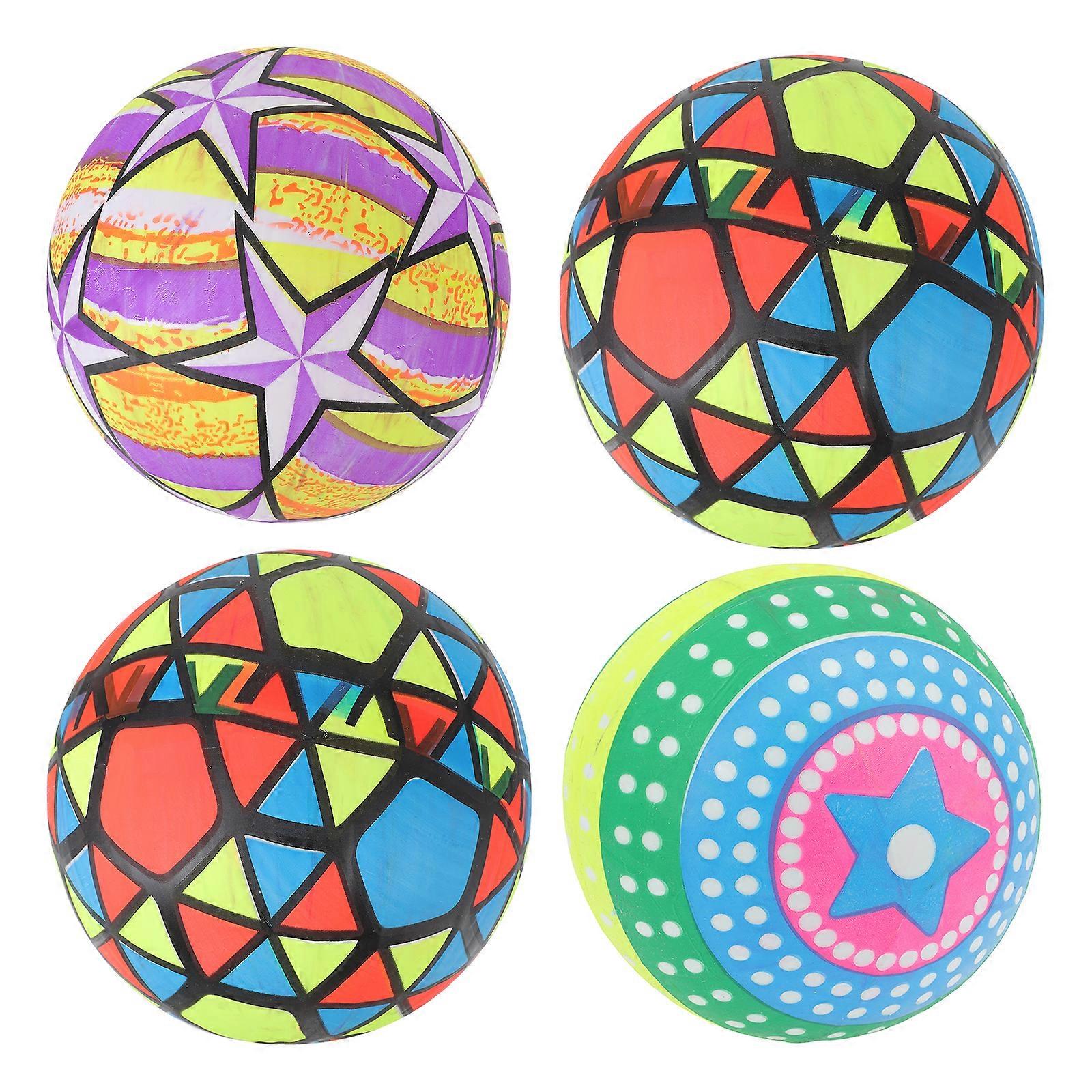 4 Pcs Inflatable Beach Fluorescent Volleyballs Party Beach Balls(Random Style)