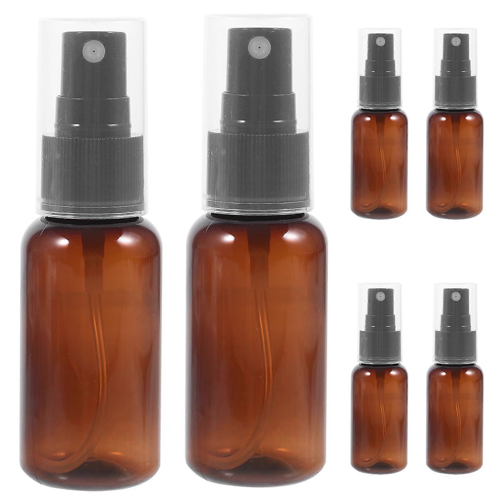 6pcs 40ml Empty Plastic Dispenser with Pump for Storage Essential Oils Shower Gel Cosmetic Lotion(Brown)