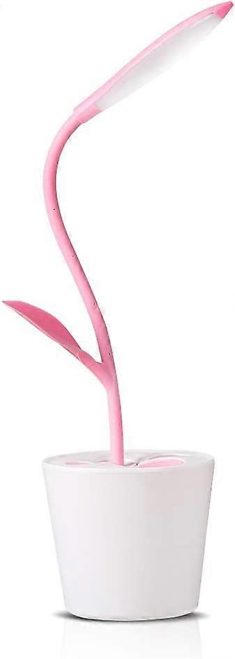 Wireless Desk Lamp, Adjustable Brightness Touch LED Reading Table Lamp with Pencil Holder Desk Decor