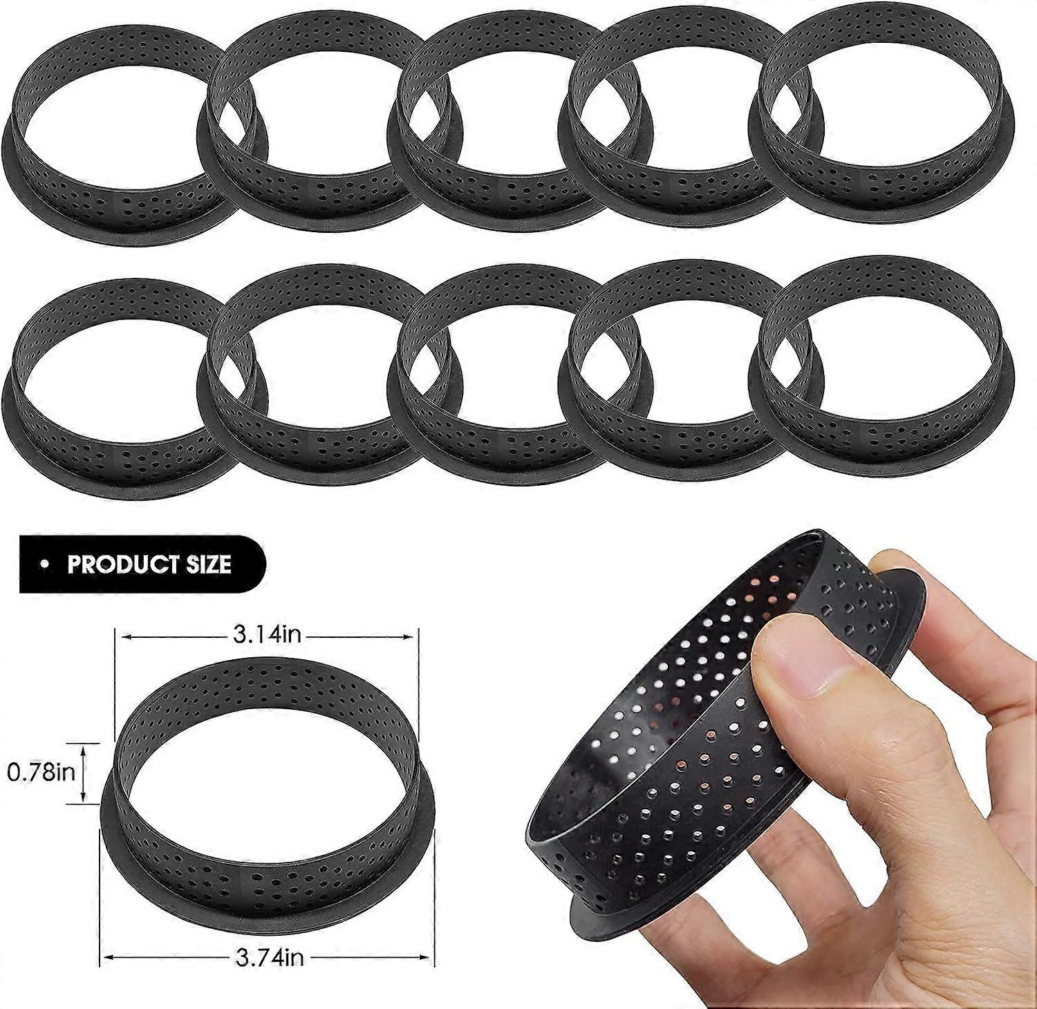 10pcs Cake Mold Mousse Cake Ring Round Dessert Cake Decorating Tool Perforated Baking Cutter DIY Bakeware