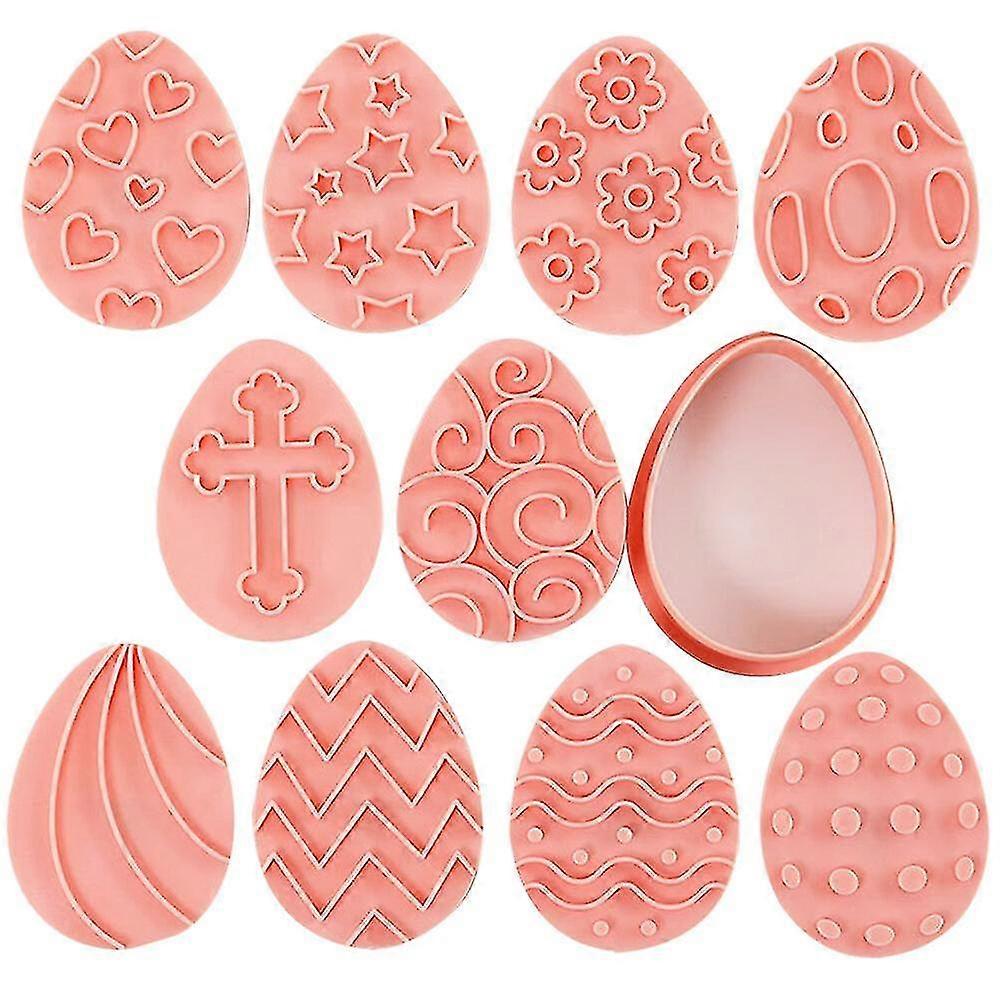 10pcs Biscuit Mould Easter Cookie Cutters Cookie Pressing Cutter Embossing Mold
