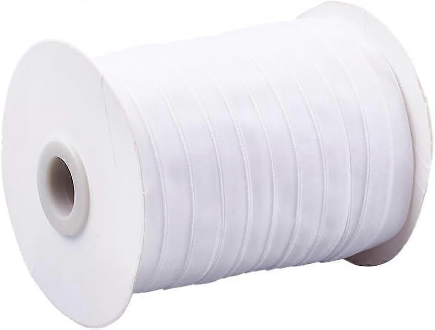 50 Yards 3/8 INCH White Velvet Ribbon Thin Velvet Trim Bulk Soft Single Face Fabric Ribbon Bundle Rolls with Spool for Sewing Making Package Wrapping 