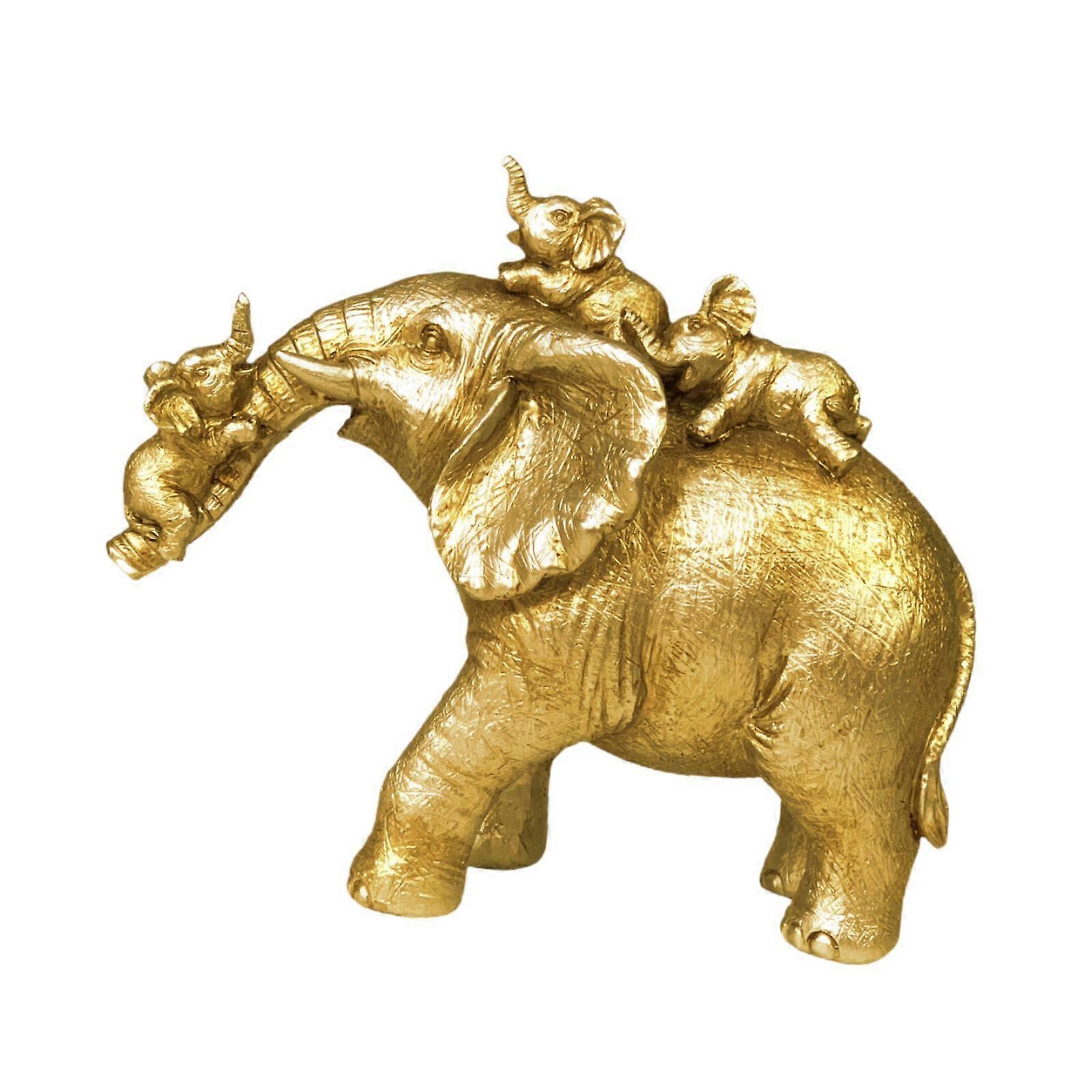 Statua di elefante, regalo creativo, statuetta in resina per camera da letto, mobiletto del soggiorno, stile A dorato